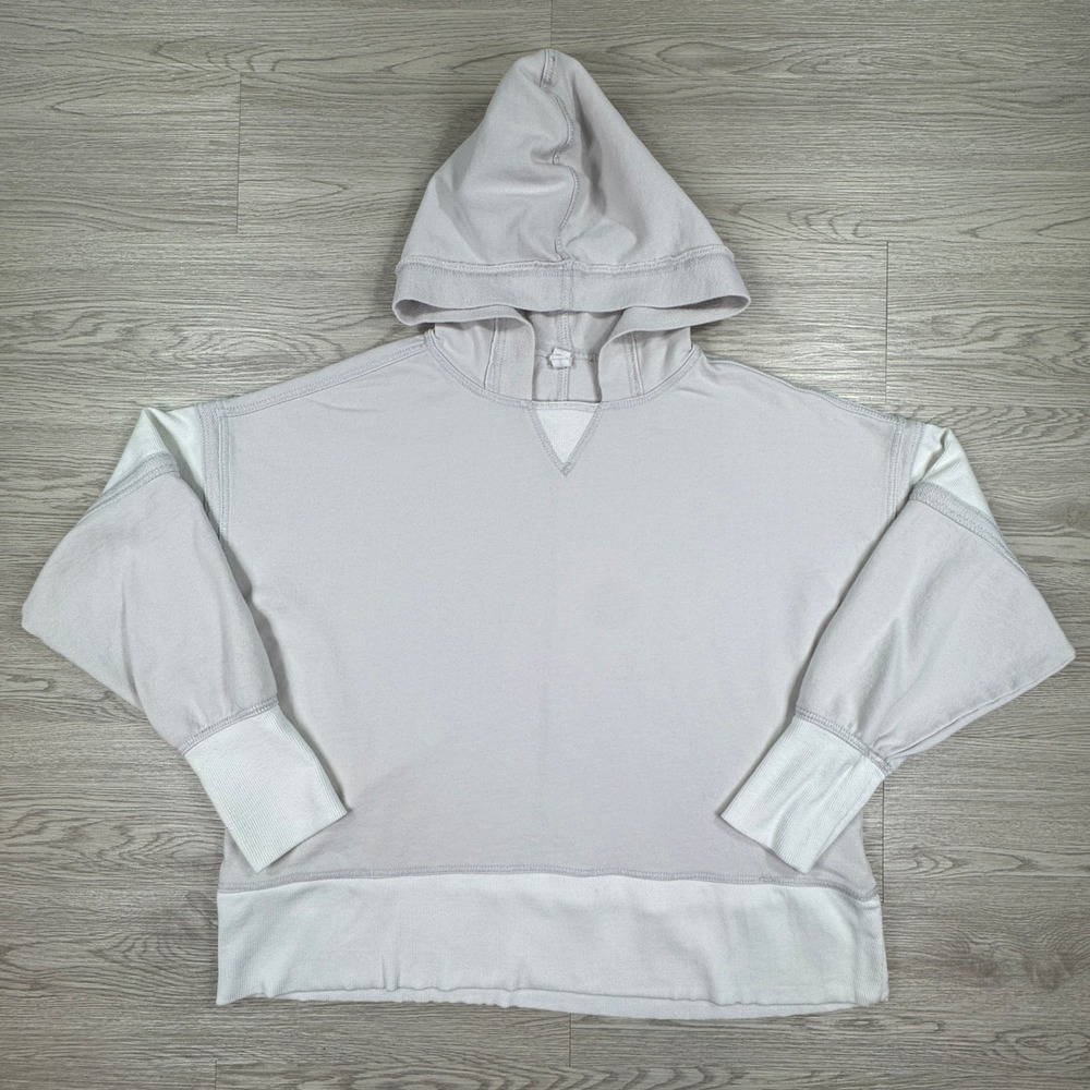 Daily Practice Women's Hoodie Sweatshirt Light Gray XS Colorblock Pullover